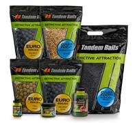 Tandem Baits Set of 8 Weekend Carp Fishing Box Fish Mix | Prepared Maize | Euro Boilies 18/22mm | Pellet Carp XL 8mm | Perfection Hookers 18mm | Mini Pop Up 12mm | Attract Activator | Fishing Set Up