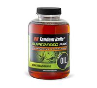 Tandem Baits SuperFeed Pure Fish Oil Mackerel & Orange Intense Aroma Carp Fishing Boilies Carp Fishing Bait Carp Bait Carp Fishing Accessories for Monster Fish 500 ml
