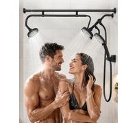Tandem Dual Shower Head with Handheld Shower Head for Two People