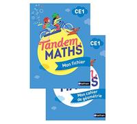 Tandem - Maths CE1 - Fichier de l'élève + Cahier géométrie: Pack en 2 volumes : Mon fichier avec Mon cahier de géométrie