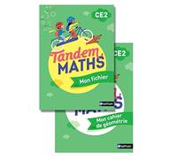 Tandem - Maths CE2 - Fichier de l'élève + Cahier géométrie: Pack en 2 volumes : Mon fichier avec Mon cahier de géométrie