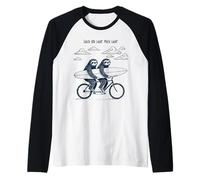 Tandem Sloth Surf Bike Catch You Later Much Later Raglan Baseball Tee