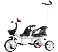 Tandem Tricycle with Parent Steering and Safety Features for Family Outdoor Fun