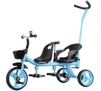 Tandem Tricycle with Parent Steering and Safety Features for Family Outdoor Fun