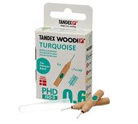 Tandex Woodi 6 Interdental Brushes - Turquoise PHD 0.6 ISO 0 - Pack of 1