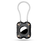 Tandoler 1|2|4 Pack for Airtag 1st & 2nd Generation Holder with Secure Wire Cable Lock Key Ring, IP67 Waterproof GPS Case for Apple for Air tag, Protective Accessories for Keychain, Luggage, Black