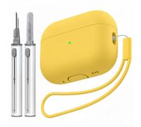 Tandoler Compatible with Airpods Pro 3 Case, Soft Silicone Skin Cover Protective Cases with Cleaner kit and Lanyard Compatible for AirPod Pro 3rd Generation, Front LED Visible (Yellow)