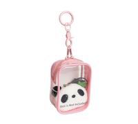 Tandoler PVC Multifunction Organizer: Earbud Case, Blind Box Doll Transparent Display, Makeup Bag, Travel Essentials Organizer & Travel Bag, Doll is Not Included, Light Pink