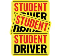 Tandoler Student Driver Magnet for Car - 3 Pack High-Visibility New Driver Sticker Decals, Durable Reusable Car Essentials with Strong Adhesive, Reflective Automotive Safety Decals for Learner