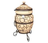 Tandoor Fireclay Oven - Ceramic Grill for Meat, Bread, Pizza & Vegetables - Charcoal & Wood-Operated BBQ Station for Garden & Patio - Smoker, Tanur, Grand Tandyr, Tandir (Batur) Approx. 47 L
