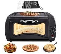 Tandoor Oven Pizza Maker - 1500W Countertop Oven with Temperature Control 50℃-240℃, Mini Electric Pizza Stove for Naan, Roti, Chapati
