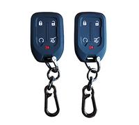TANDRIVE 2pcs Silicone 5 Button Smart Key Fob Cover Case Compatible with 2021-2017 GMC Acadia Terrain Sierra Yukon Chevy Silverado,Remote Accessories Protector Holder，Black and Black