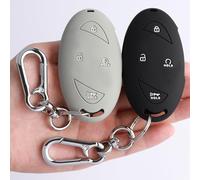 TANDRIVE Key Fob Cover for Hyundai 2025 2024 Tucson Elantra Santa Fe Kona Sonata IONIQ, 4 5 7-Button, Silicone, 2-Pack, Black and Gray