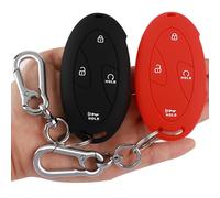 TANDRIVE Key Fob Cover for Hyundai 2025 2024 Tucson Elantra Santa Fe Kona Sonata IONIQ, 4 5 7-Button, Silicone, 2-Pack, Black and Red