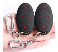 TANDRIVE Key Fob Cover for Hyundai 2025 2024 Tucson Elantra Santa Fe Kona Sonata IONIQ, 4 5 7-Button, Silicone, 2-Pack, Red Button, Black