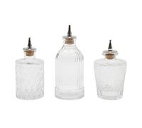 TaNeHaKi 3 Set Bitters Bottle, Glass Bottles For Cocktail Whiskey Mixing Drinks Dispenser With Top Covers Professional Bar Restaurant Ware Kitchen
