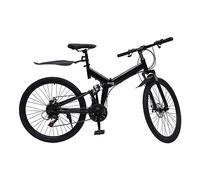 TaNeHaKi Folding Mountain Bike 26" 21-Speed Foldable Mountain Bicycle Folding Bikes Mens Mens Mountain Bike Mountain Bikes for Adults Full Suspension Disc Brake Bicycle
