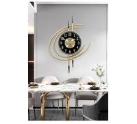 TANG SHI Large Gold Wall Clock, Modern Design XXL 54 cm, Silent Giant Clock without Tic Tac, Original Living Room Bedroom Metal Wall Clocks for Wall Decoration