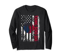 Tang Soo Do Korean American Flag Vintage Martial Arts Pride Long Sleeve T-Shirt
