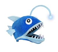 Tanganan Lantern Fish Hat Costume Novelty Luminous Halloween Hats Carnival Costume Party Animal Head Cap Lantern Fish Head Cover for Adult