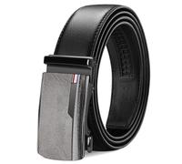 TANGCHAO Belts for Men, Mens Leather Ratchet Belt 1 3/8", Adjustable Belt Fit Everywhere Black Length 145cm