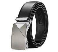 TANGCHAO Belts for Men, Mens Leather Ratchet Belt 1 3/8", Adjustable Belt Fit Everywhere Black Length 145cm