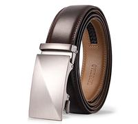 TANGCHAO Belts for Men, Mens Leather Ratchet Belt 1 3/8", Adjustable Belt Fit Everywhere coffee brown Length 125cm