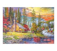 TangComplete - 500 Piece Jigsaw Puzzles for Adults, Impossible Hard Difficult Challenging Puzzles for Adults, Jigsaw Puzzles for Adults 500 Piece, Theme: Mountain Lodge