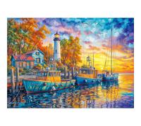 TangComplete - Puzzles 1000 Pieces for Adults jigsaw puzzles for adults 1000 Piece Puzzle Challenging Game for The Whole for Women, Gifts for Men, Theme: Sunrise Harbor