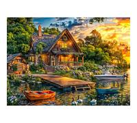 TangComplete - Puzzles 1000 Pieces for Adults jigsaw puzzles for adults 1000 Piece Puzzle Challenging Game for The Whole for Women, Gifts for Men, Theme: Holiday Cottages