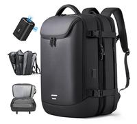 TANGCORLE Vacuum Backpack Travel with Pump, 40L Expandable Carry on Compression Backpack Flight Approved for Women Men Fit 17 Inch Laptop with USB Charging Port Business Weekender