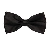 TANGDA Men Solid Tuxedo Satin Polyester Bow Tie BowTies - Black