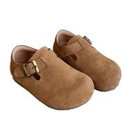 TangDao Boys Girls Loafer Suede Clogs Mules Buckle Moccasins Shoes Casual School Flats for Toddler/Little/Big Kids UK10 Khaki