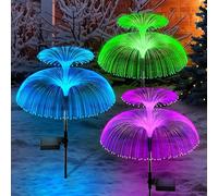 TangDao Solar Garden Lights Waterproof LED Jellyfish Lights Colour Changing Swaying Outdoor Fairy Garden Light (Double Layer/Stainless Steel)