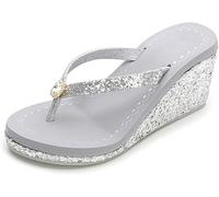 TangDao Women's Platform Flip Flops Rhinestone Sandals Wedge Slipper For Summer