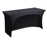 TANGDIAABBCC BLACK spandex stretch cover tablecloth for 4ft foot table 1 SIDE ARCHED DJ BUFFET BAR