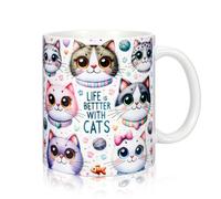 TangDouJM Gifts for Women, Cat Cups, Cute Ceramic Coffee Lovers, Birthday Gifts, Christmas, Valentine's Day, Mother's Day