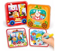 Tangdudu 2 Pack Water Magic Colouring Book for Toddlers 1 Year Old+, Reusable Water Painting Books with 2 Water Pens, Magic Water Colouring Book, Mess-Free Toddler Travel Toys for Boys & Girls Age 1-3