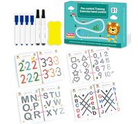 Tangdudu 64 Pages Scribble Smart Workbook, Reusable Tracing Books for Learning Number Letter Math Draw, Handwriting Practice Books, Practice Copybook for Kids Age 4 5 6 7 8 Kindergarten Preschool