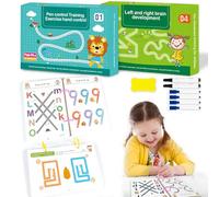 Tangdudu Scribble Smart Workbook, Reusable Tracing Books for 3,4,5,6 Year Olds, Preschool Activity Books, Handwriting Practice Books, Wipe Clean Activity Book, Pen Control Line Tracing Workbook (Set)