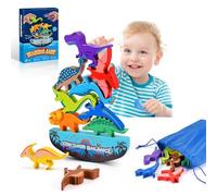 Tangdudu Toddler Building Blocks Wooden Dinosaur Toys for Boys, Montessori Stacking Educational Toys for 1-3 Year Old, Gifts for Girls and Boys
