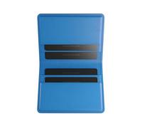 TANGEM Napa Leather Cardholder - Slim RFID Blocking Wallet, Sleek Black with Bold Blue Interior, Holds Up to 4 Cards