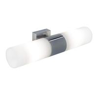 Nordlux Tangens Indoor Bathroom Wall Light/Wall Scones Silver Glass, E14 2X25W Waterproof -Bathrooms, Ensuites, and Washrooms. IP44, Class 2 (Double Insulated)