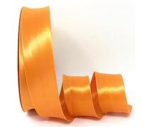 Tangerine Byetsa Satin Fold 30mm Bias Binding on a 25m Roll