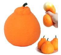 Tangerine Giant Squish-ies, Fruit Squish Stress Balls, Stress Relief Soft Simulation Orange Fruit Squeez-e, Novelty Fidget Sensory Food Fun Stretchy Desk To-ys, Easter Basket Stuffers Gift (8cm)