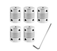 Tangerniu 5pcs D19L25 Shaft Coupling Aluminium Flexible Jaw 5mm 8mm Bore Flexible Coupling for Z Axis Stepper Motor Connector Shaft Joint