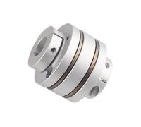Tangerniu D56 L63 Flange Diaphragm Double Shaft Coupling Aluminum High Rigidity Elastic Flexible Coupler Joint Keyway Shaft Joint(15x15mm)