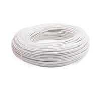 Tangerniu High Temperature Carbon Heating Cable 5 Meters Insulated Heat Resistant Silicone Rubber Wire with Copper Fiber Braid Incubation(White,0.3mm2)