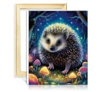 TANGFEIY Canvas Drawing Paintwork Kit Hedgehog Kids Adults Paint by Number Kits with Brushes and Acrylic Pigment on Perfect Home Wall Decor with Frame(30x40cm)