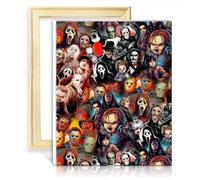 TANGFEIY Canvas Oil Painting Horror Monster Adult DIY Oil Painting with Brushes and Acrylic Pigment on Canvas Number Painting Wall Art with Frame(40x50cm)